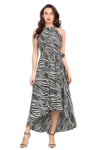 western  designer dresses  black and white zebra stripes